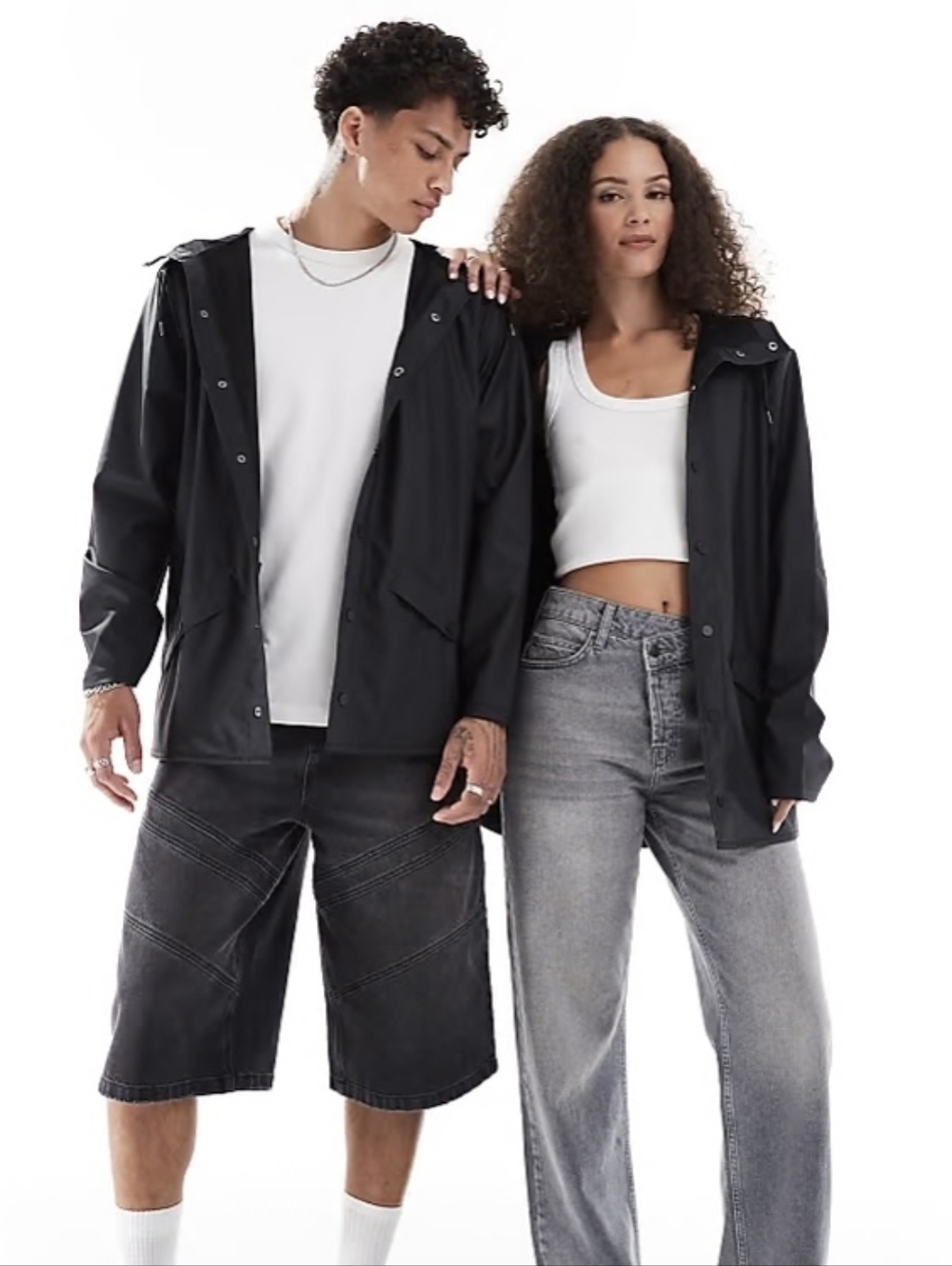 RAINS | Waterproof Snap Front Rain Jacket (Unisex)